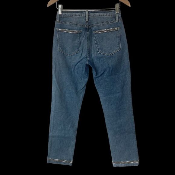 Frame Denim Anstee Studded Straight Leg Jeans Sz 25 - Picture 5 of 14